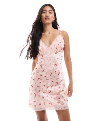 Miss Selfridge satin cami mini dress in floral print - view 1