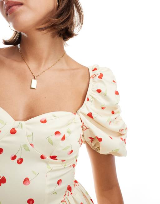 Cherry print mini dress online