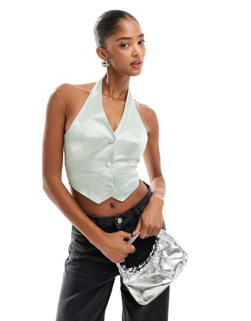 Miss Selfridge satin halter vest - part of a set