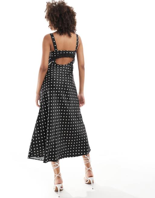 Mixed polka dot midi shops dress warehouse