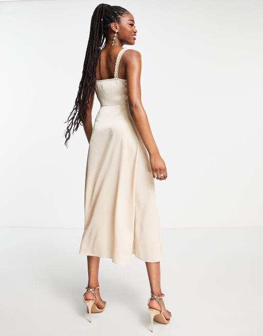 Champagne slip outlet dress midi