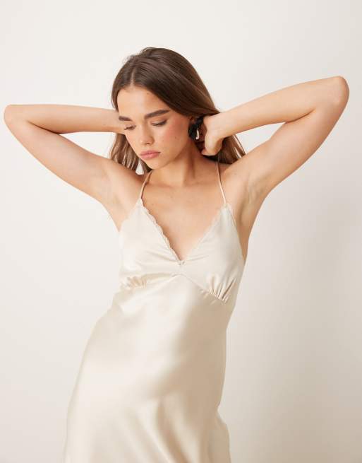 miss selfridge satin dress Red Satin Slip Dress Miss Selfridge Satin Back Detail Maxi Slip Dress In  Red Lyst UK