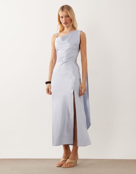Miss Selfridge satin maxi dress with scarf neck detail
