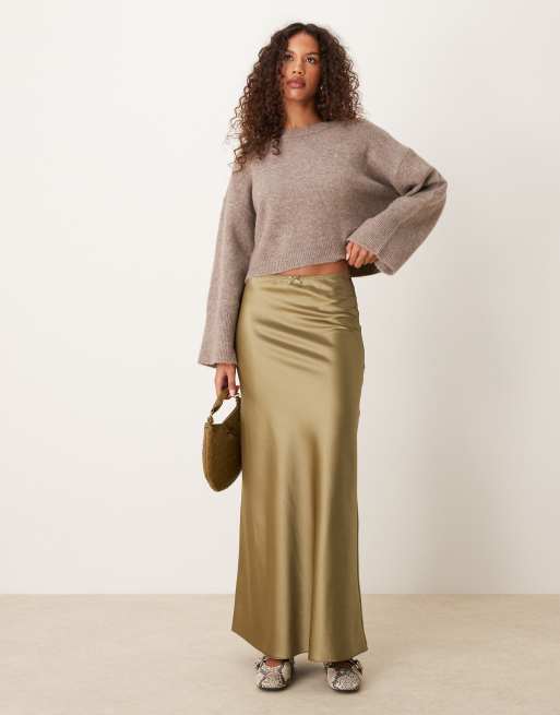 Long khaki skirts 5x best sale