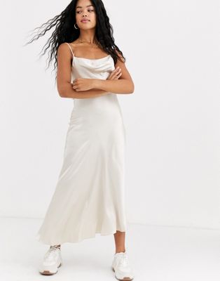 Long Sleeve White Slip Dress - Jade