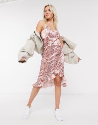 blush floral midi dress