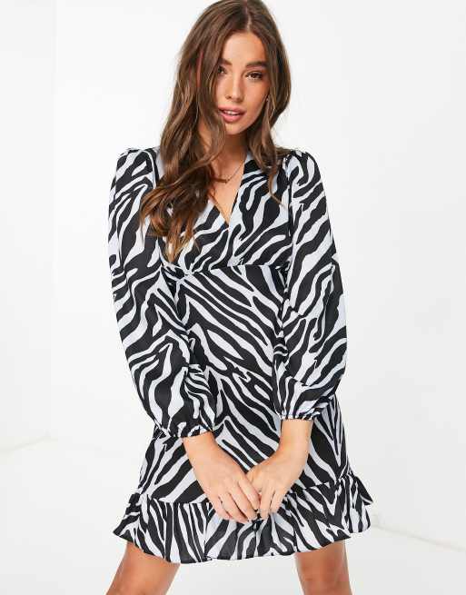 Miss selfridge zebra print dress sale