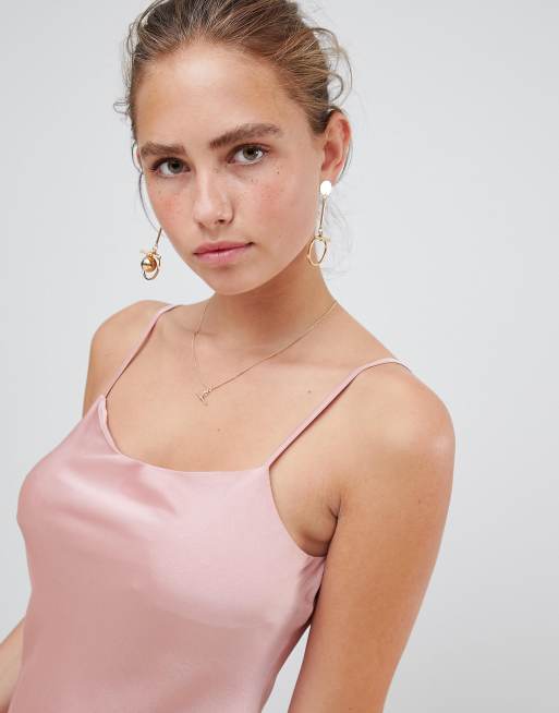 Light pink store silk slip dress