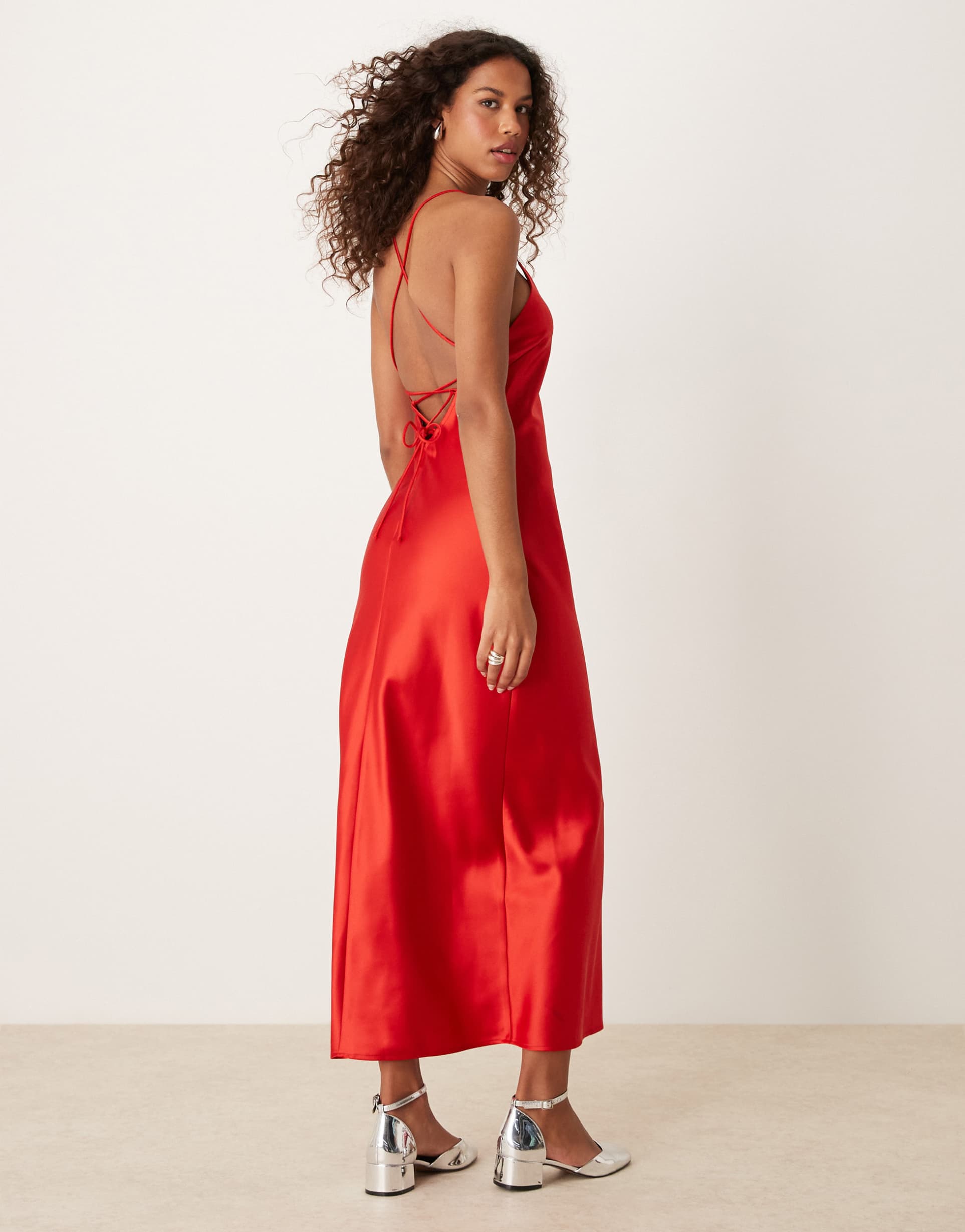 miss selfridge satin strappy maxi dress