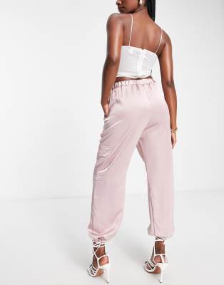 satin tapered pants