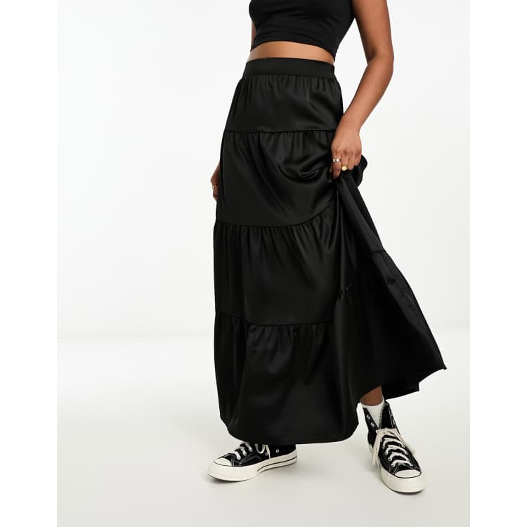 Black satin hotsell skirt glassons