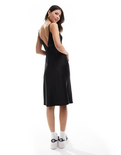 90s black slip dress Silk Laundry 90S Slip Dress Black – 100% Silk, Bias Cut & Adjustable Straps