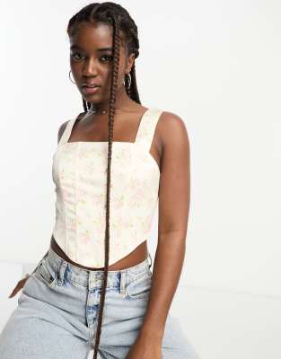 SAMPLE-Aneke Corset Top - Smudge Ditsy