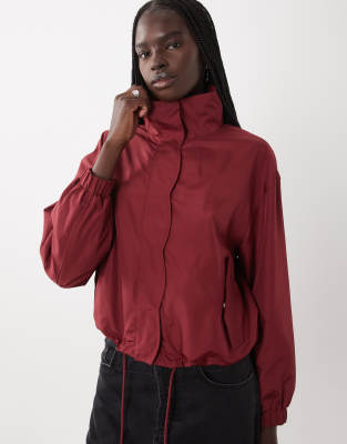 Miss Selfridge Scallop Detail Windbreaker In Red