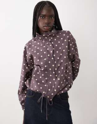 Miss Selfridge Scallop Detail Windbreaker In Brown