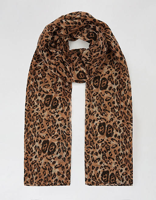 Miss Selfridge scarf in leopard print