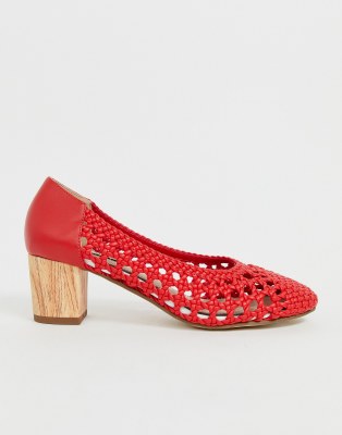 Miss Selfridge - Scarpe intrecciate rosse con tacco-Rosso