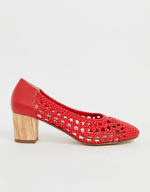 Miss Selfridge Scarpe intrecciate rosse con tacco ASOS