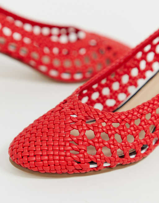 Miss Selfridge Scarpe intrecciate rosse con tacco ASOS