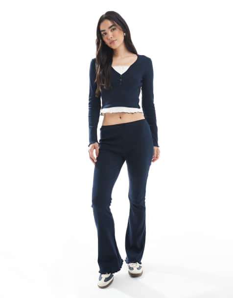 Miss Selfridge – Schlaghose in Marineblau, Kombiteil - view 1