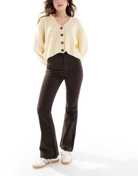 Miss Selfridge – Schlagjeans in Schokobraun - view 1