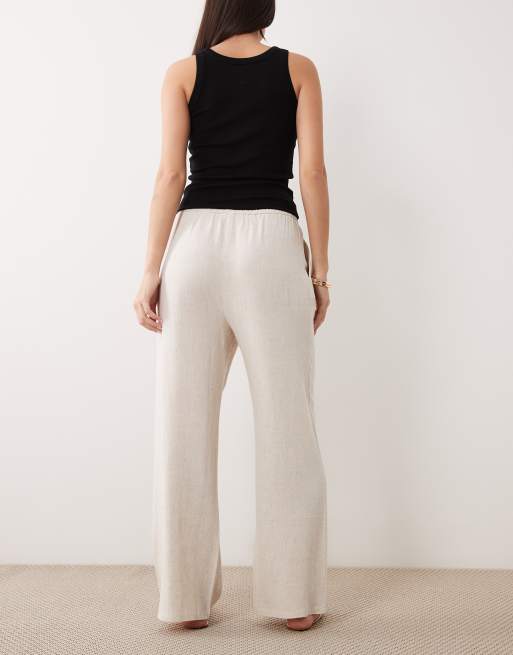 Miss Selfridge – Schlupfhose in naturfarbener Leinenoptik, 5 von 5