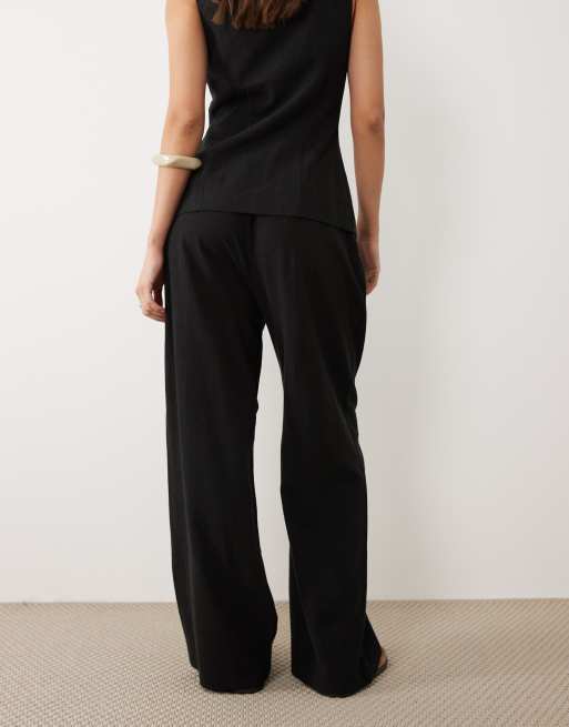 Miss Selfridge – Schlupfhose in schwarzer Leinenoptik, 5 von 5