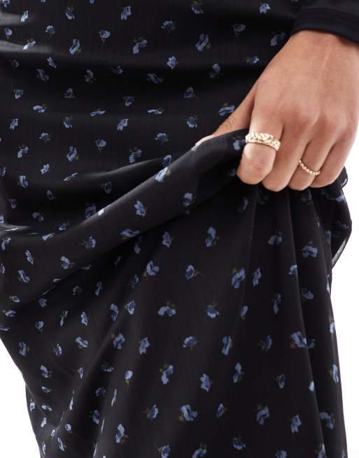 Miss Selfridge - Schuingesneden maxi rok in bloemenprint, 3 van 5