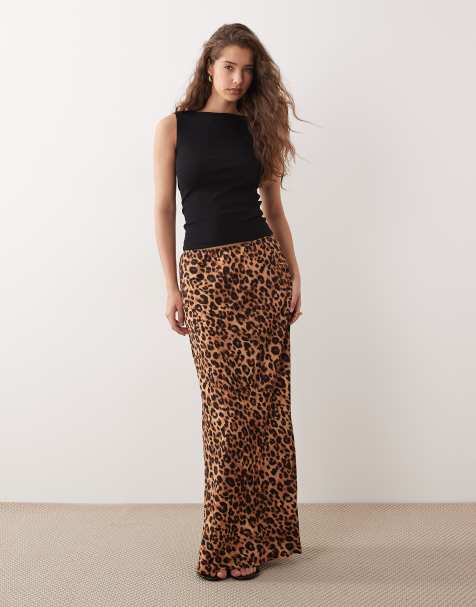Miss Selfridge - Schuingesneden maxi rok met luipaardprint - view 1