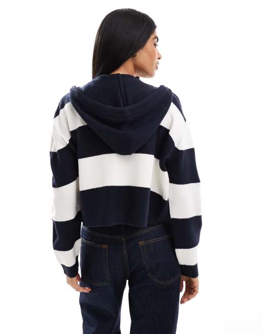 Sweatshirt Gestreifte Pullis Sweatshirt Kapuzenjacke Strick Miss