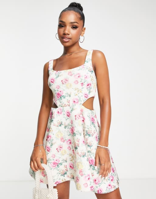 forever 21 floral skater skirt