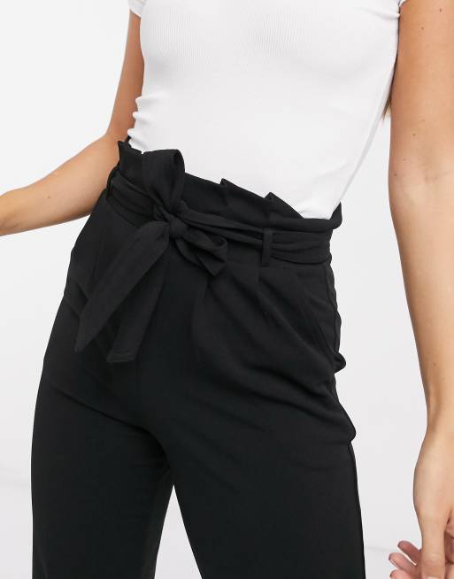 H&m black paperbag on sale trousers