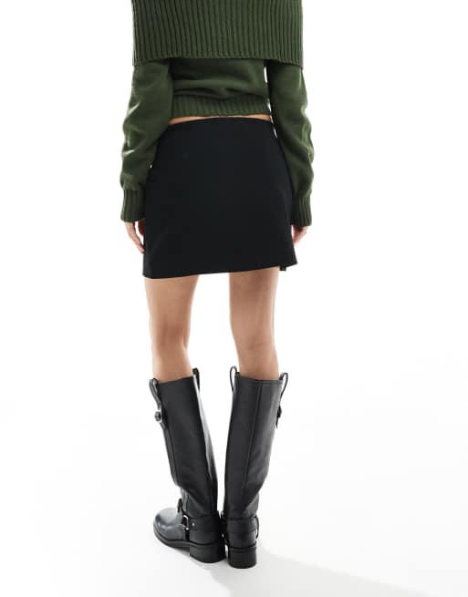 Miss Selfridge scuba pelmet mini skirt in black