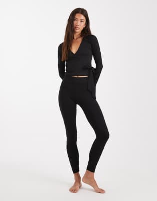 Miss Selfridge Sculpted Leggings In Black
