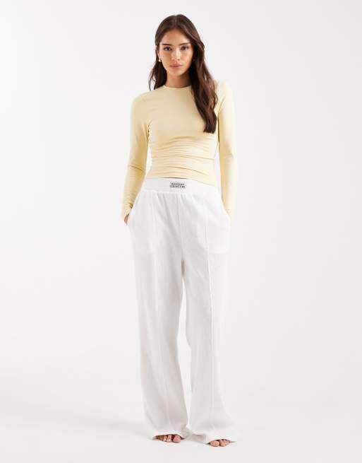 Miss Selfridge sculpted long sleeve tshirt in buttermilk, 2 of 4