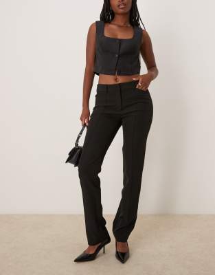 Miss Selfridge Seam Detail Cigarette Pants In Black