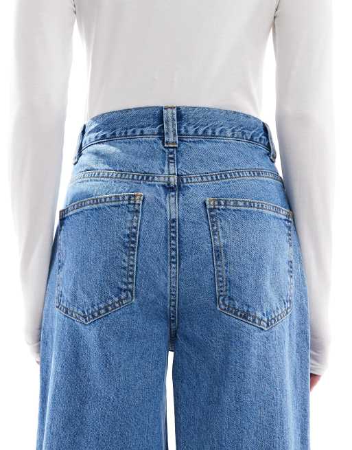 Miss Selfridge seam detail flare jeans in mid wash, 5 of 5
