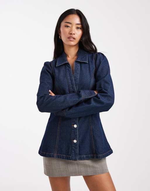 Miss Selfridge seam detailing shirt dress in blue wash