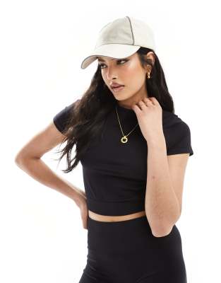 Miss Selfridge Miss Selfridge seamless short sleeve t-shirt co-ord in black