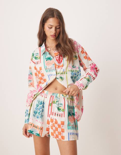 Miss Selfridge – Semestermönstrade shorts, del av set - view 1