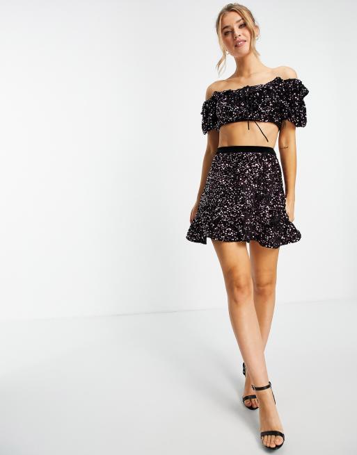 Miss Selfridge sequin frill mini skirt ASOS