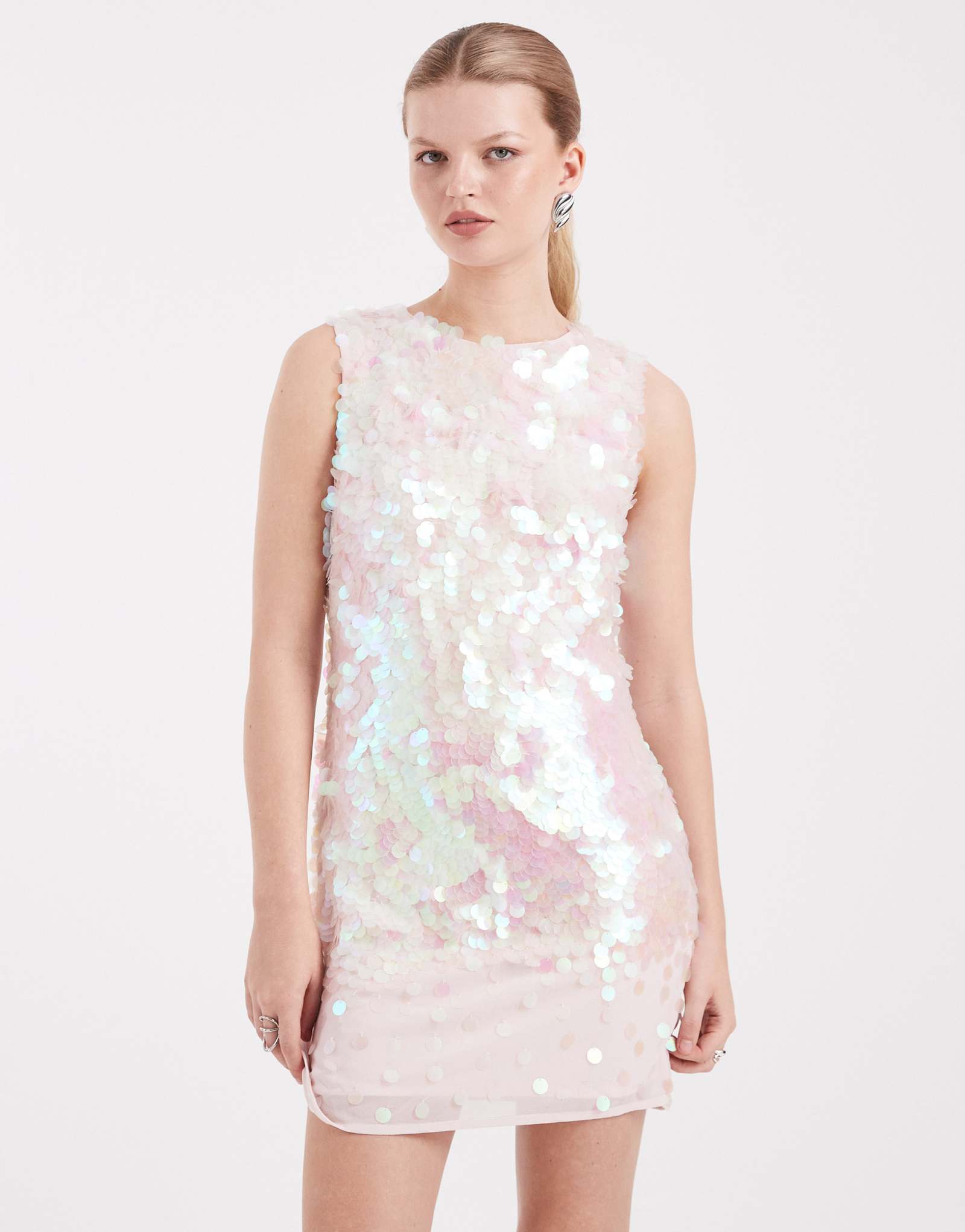 Розовое платье-сорочка мисс Селфридж с блестками