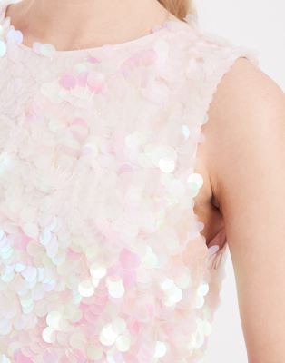 Miss Selfridge Sequin Shift Dress In Pink