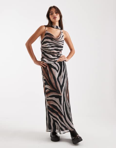 Miss Selfridge – Set aus Chiffon mit Zebramuster - view 1