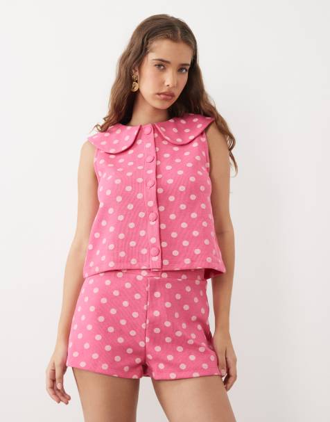 Miss Selfridge – Set in Rosa mit Punktemuster - view 1