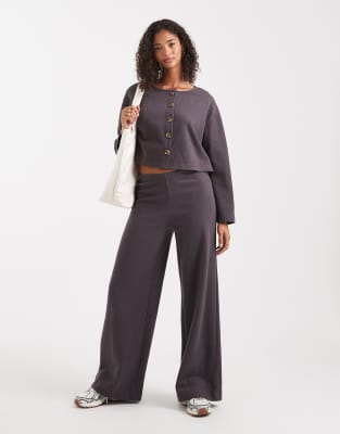 Miss Selfridge - Set mit superweicher Hose in Anthrazit-Grau