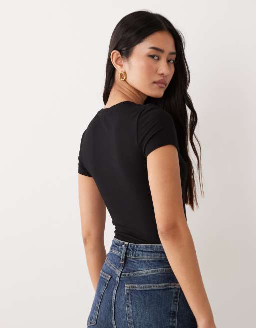 Miss Selfridge - Set van 2 T-shirt body's met korte mouwen, 4 van 4