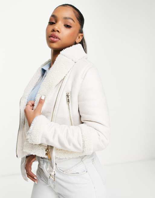 White 2025 aviator jacket