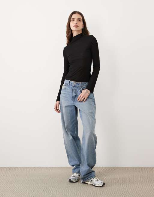 Miss Selfridge sheer high neck top black, 2 of 4