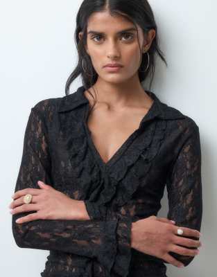Miss Selfridge sheer lace shirt | ASOS